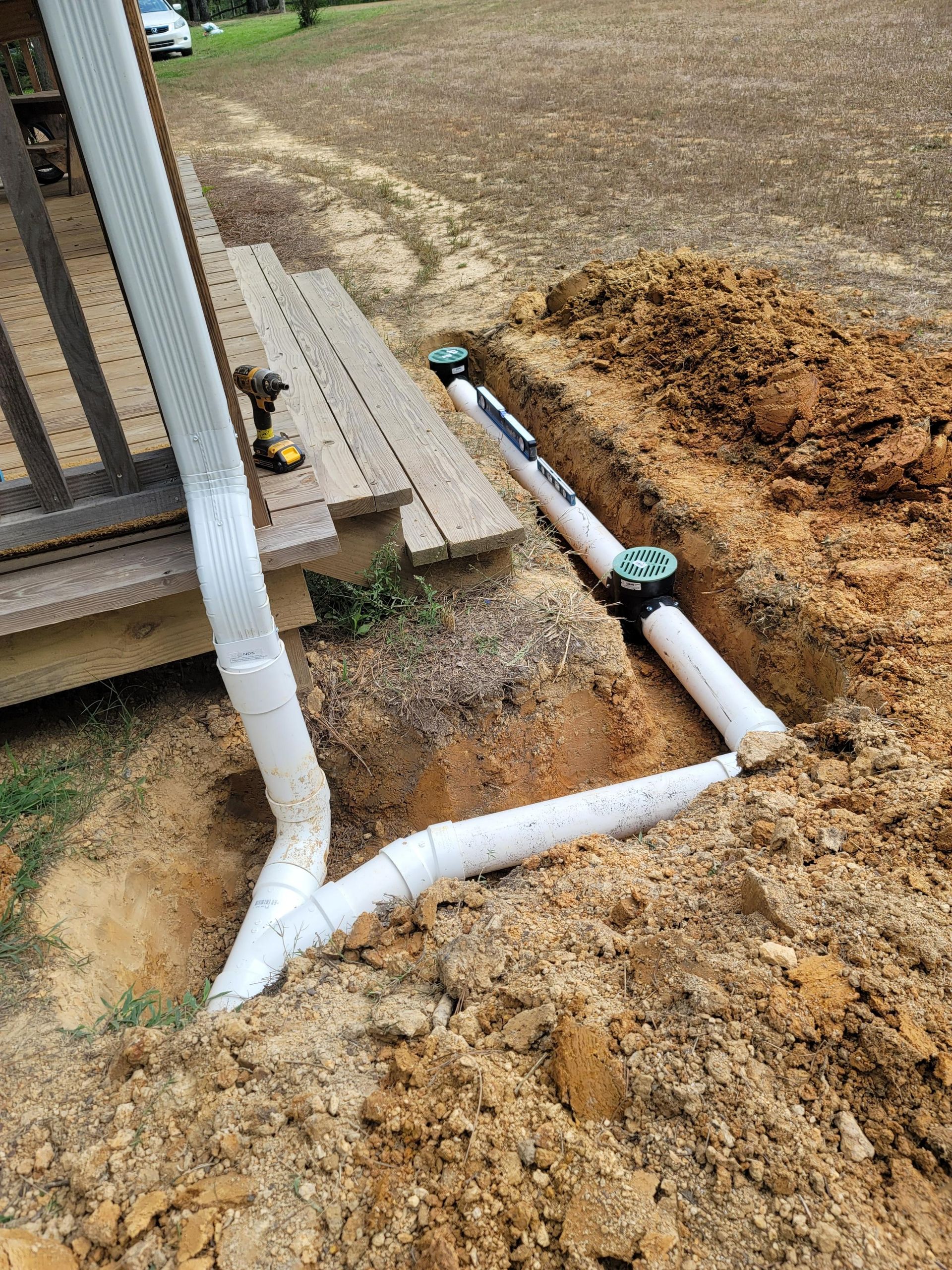 Drainage solution and grading work completed for a Northwest Georgia homeowner